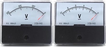 Analoge Voltmeter - Stroommeter Meter - Circuit Testen - Directe Toegang - 70 mm x 60 mm - Wit