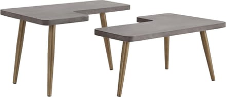 Loupe-Salontafelset - Messing/Beton
