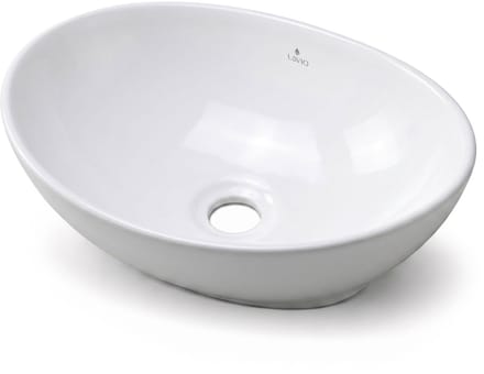 Ovale Wastafel OVALIS 41 cm / Keramische Opbouwwastafel / Glans Wit