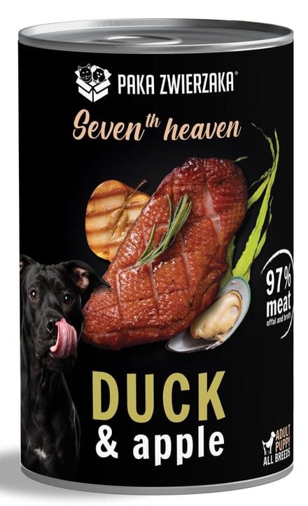 Paka Zwierzaka Seventh Heaven - Eend en Appel - 6x400g - Graanvrij - Hypoallergeen