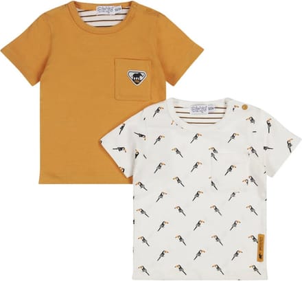 Dirkje-Jongens t-shirts ss-2 pack-Camel