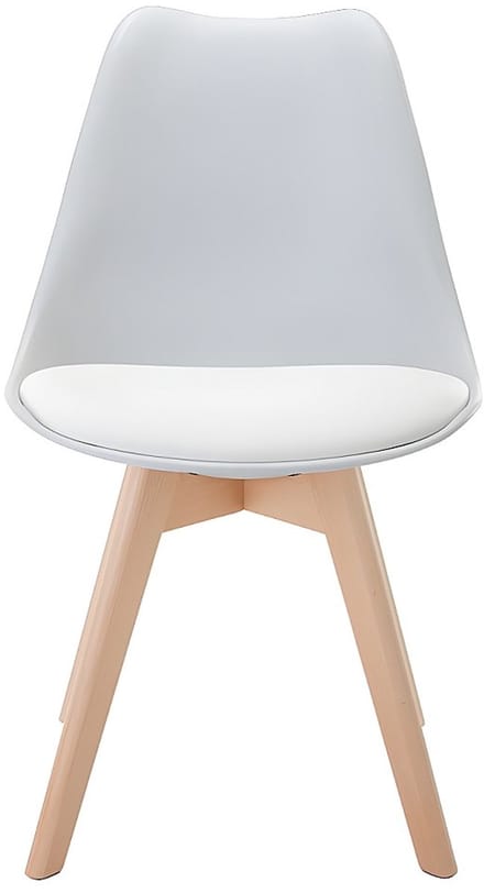 Vente-unique Set van 2 stoelen JODY - Polypropyleen en beuk - Lichtgrijs