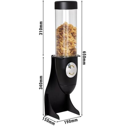 GGM Gastro Graandispenser - roterend - Ø115mm - zwart - met draaisysteem - 3,6 liter zwart