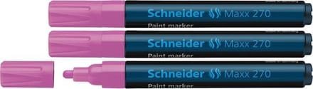 Schneider lakmarker - Maxx 270 - lijnbreedte 1-3 mm - roze - 3 stuks - verfstift - S-127009-3