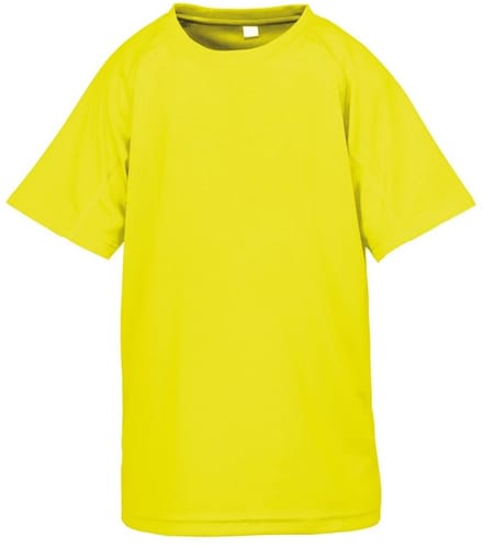 Spiro Childrens Boys Performance Aircool T-Shirt (Flo Geel)