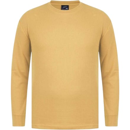Fabric Heren Wafel T-shirt met lange mouwen (Goud)