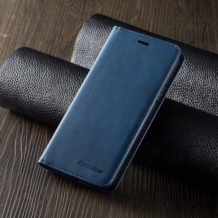 BukkitBow - Leather Case - Kunstleer - Card Case - Hoesje voor iPhone 11 – Blauw