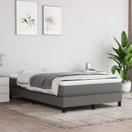 vidaXL - Boxspring - bed - 120x200 - cm - stof - donkergrijs