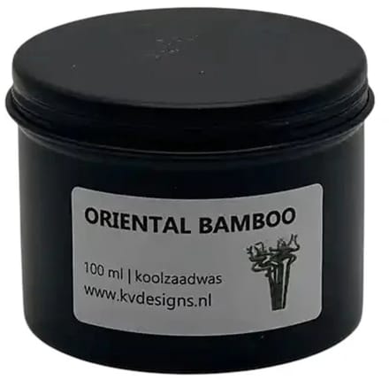 Geurkaars 100ml – Oriental Bamboo – Handgemaakt van Koolzaadwas – 40 branduren – KV DESIGNS