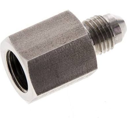 JIC Verloopnippel G1/4'' Binnendraad X UNF 7/16''-20 Buitendraad RVS 310bar
