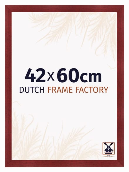 Fotolijst 42x60 cm - MDF - Wijnrood Geveegd - Praag