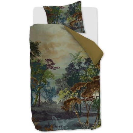 Kardol Forest Gate dekbedovertrek - Eenpersoons - 140x200/220 - Olijfgroen