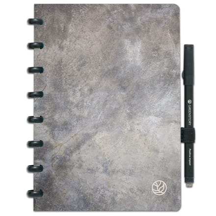 GreenBook - Whiteboard Notebook - A5 Lijn & Blanco - Concrete Grey