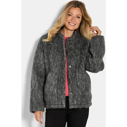 Wollen jack in vachtlook - grijs - Gr. 23 van Goldner Fashion