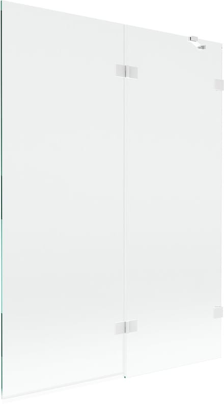 Mexen Lunar badwand 2-delig rechts 130 x 150 , transparant, wit - 897-130-100-20-00-P