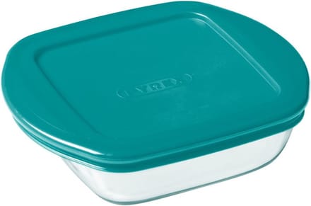 Pyrex - Cook & Store Schaal Vierkant met Deksel 0,35 liter - Glas - Transparant