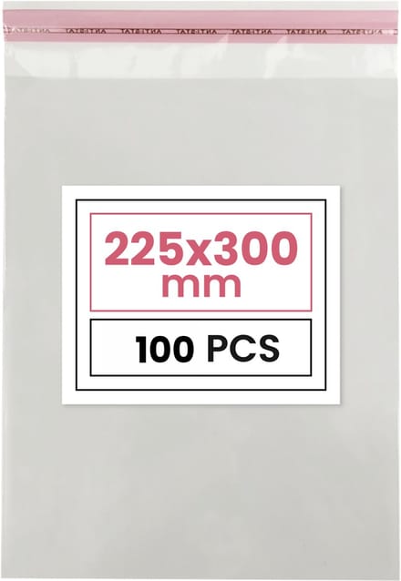 Plastic zakjes met plakstrim - 22,5x30 cm - transparant - 100 zakken