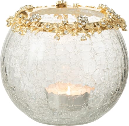 J-Line kaarshouder Volve - metaal/glas - goud/transparant - large