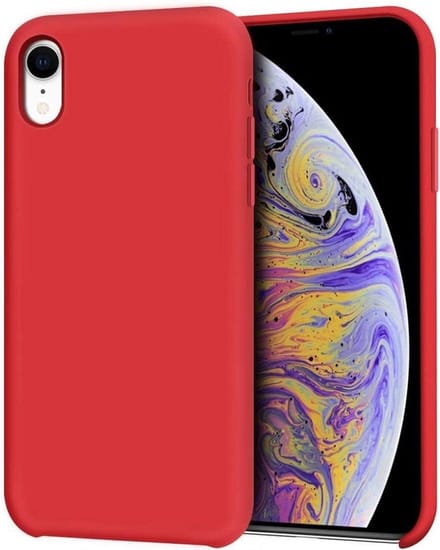 LuxeBass Hoesje geschikt voor Apple iPhone Xr - Anti Scratch - Silicone case - Kunststof - Soft cover - Rood