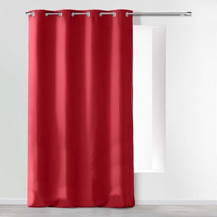 d'Intérieur Absolu gordijn met inslagringen, microvezel, eenkleurig, polyester, rood, 140 x 260 cm
