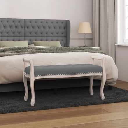 Vidaxl Banc, Gris Foncé, 110X45X60 Cm, Rembourré en Tissu
