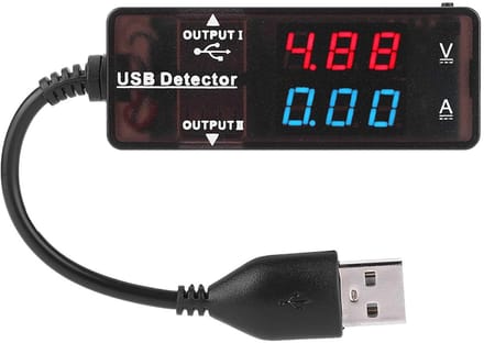 USB Detector - Spanning Stroommeter - Opladen Controleren - Dubbel Scherm Weergave - Tot 10A - Tweekleurig