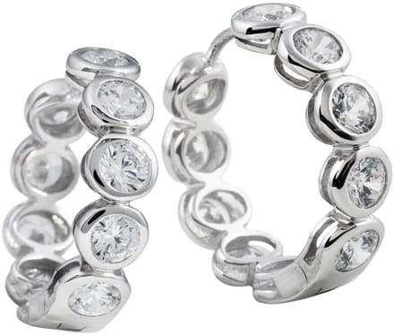 Diamonfire - Zilveren oorringen Eternity - Zirkonia - Rond
