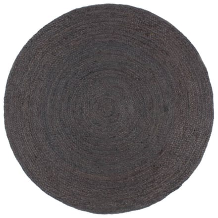 vidaXL - Vloerkleed - handgemaakt - rond - 240 - cm - jute - donkergrijs