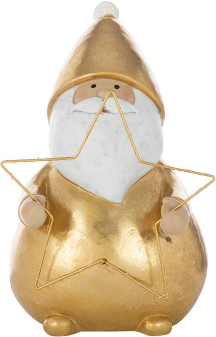 J-Line figuur Kerstman Bril - polyresin - goud - large