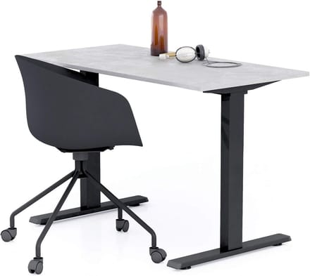 Bureau 120x60 Betonlook met Zwarte Poten Modern en Stabiel