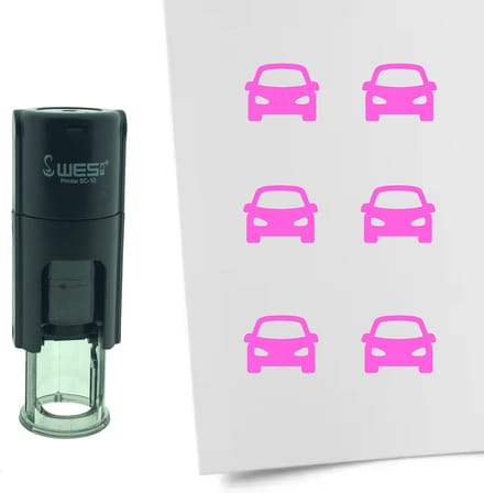 CombiCraft Stempel Auto 10mm rond - roze inkt