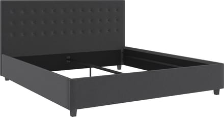 Emily-Bed - Antraciet Stof - 180x200