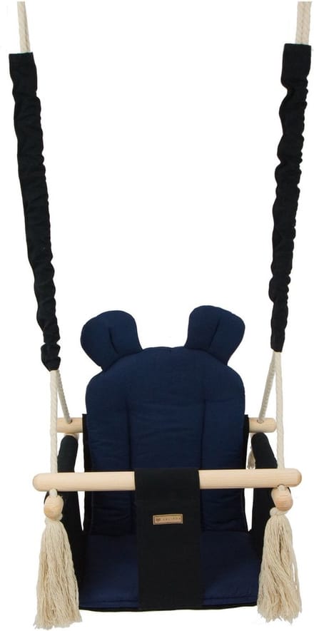 Babyschommel - babyswing - met oren - max. 20 kg - zwart, marine