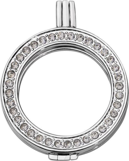 Quiges - Munthouder 33mm met Zirkonia Verzilverd - ERH002