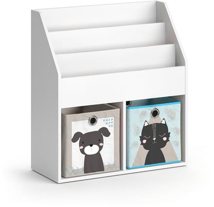 Vicco Luigi Kinderboekenkast – 72 x 79 cm met 2 vouwboxen opt.4 Wit