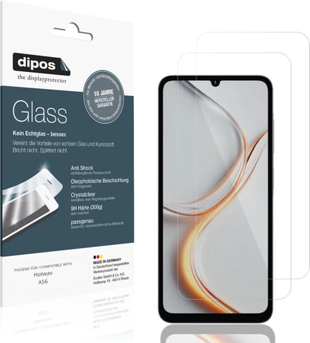 dipos – 2x Pantserfolie geschikt voor Hotwav A56 | 9H Screenprotector
