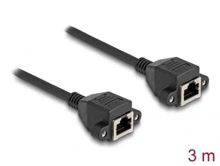 Delock 80201 RJ50 Netwerkkabel, patchkabel Kabel S/FTP 3.00 m Zwart Afgeschermd 1 stuk(s)