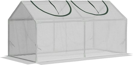 REDOM - Minikas Met Oprolbare Ramen - Voor Tuin - Staal - Wit - 120 x 60 x 60 cm