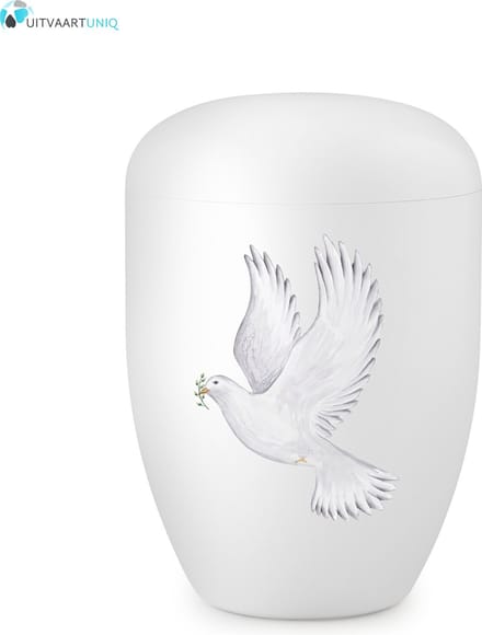 Eco urn wit duif - bio (biologisch afbreekbaar)
