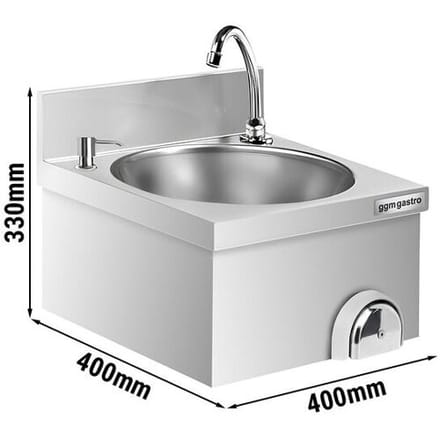 GGM Gastro Handwaschbecken - Edelstahl - mit Seifenspender Zilver