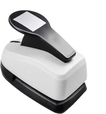 Vierkante Vorm Pons - Papier Snijder - Kaarten Maken - Ergonomische Handgreep - Groot Formaat - Zilver