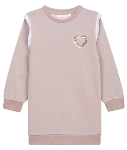 Someone Meisjes Kleed Dark Beige hartje - AIDA - Maat 116