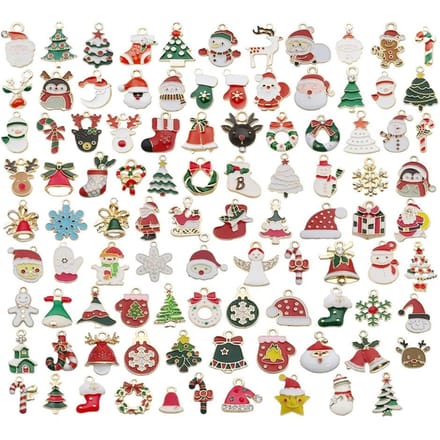 96 Stuks Gemengde Kersthangers Kerst DIY Sieradenhangers voor Sieraden Armband Ketting beige