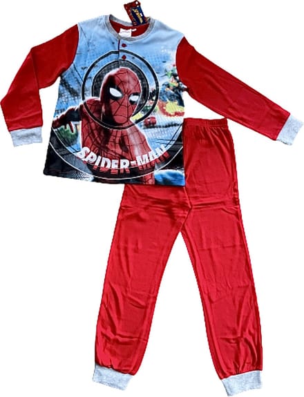 Marvel Spiderman Pyjama - Lange mouw - Dik Katoen - Rood - Maat 128 (8 jaar)