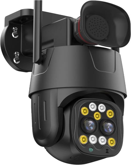 Beveiligingscamera 4G - IP Camera PTZ Cam - Buitenbewaking Huis - Dubbele Lens 8X Zoom - 8MP 4G - Wit