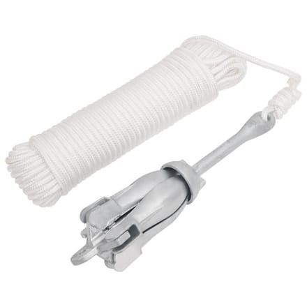 vidaXL - Anker - met - touw - inklapbaar - 2,5 - kg - smeedijzer - zilverkleurig