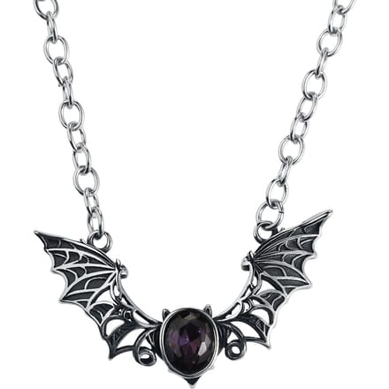 etNox - Gothic Halsketting - Bat - voor Vrouwen - zilverkleurig
