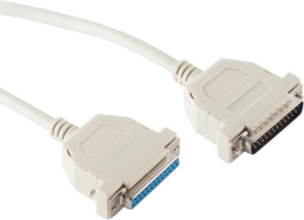 Seriële RS232 verlengkabel 25-pins SUB-D (m) - 25-pins SUB-D (v) - 7 meter