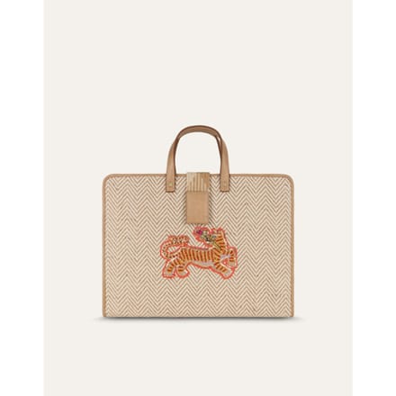 Oilily laptoptas met laptopvak Libbya Laptop Sleeve Shifting Sand beige