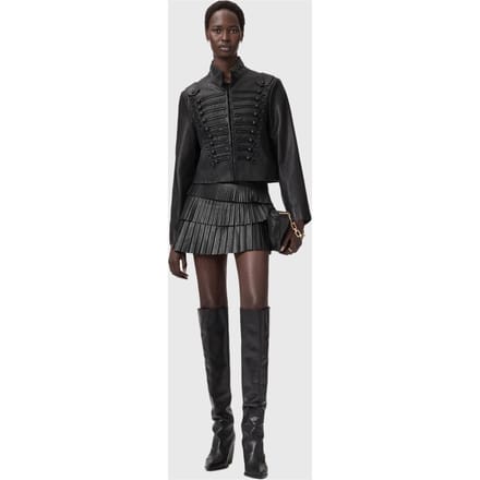 AllSaints Nara Pleat Skirt Black Größe: 2 | Miniröcke Outlet | Damen | Schwarz